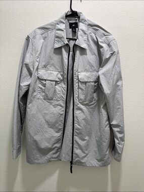 H&M Men's Light Gray Zip Utility Jacket